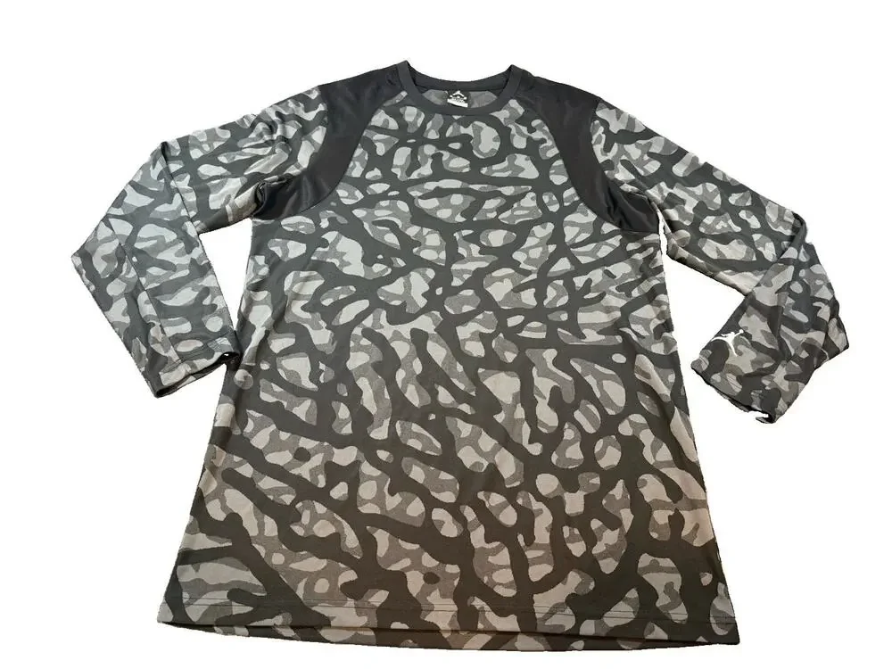 Jordan Dri-FIT Shirt Men’s XL Black Gray Camo Long Sleeve Jumpman 706721-010 NWT